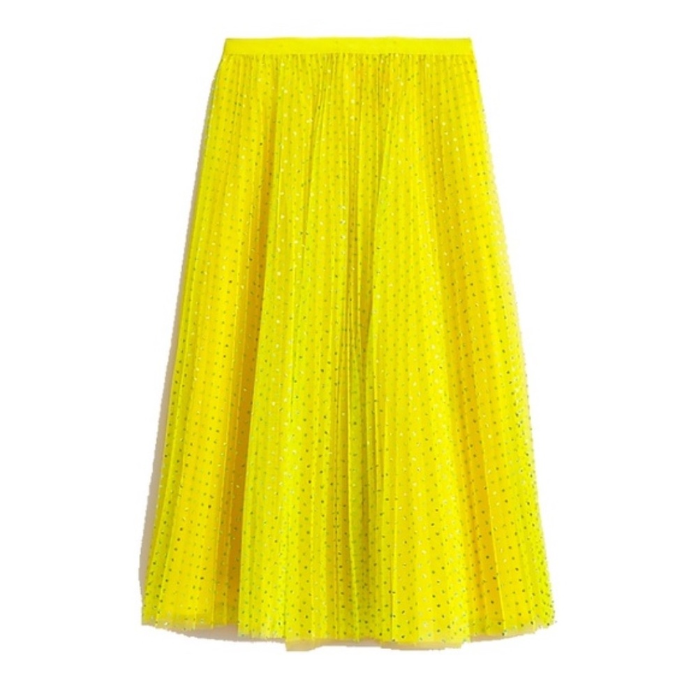 J.Crew tulle yellow full Skirt NWT size 8 jeweled